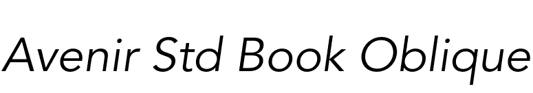 Avenir Std Book Oblique font preview
