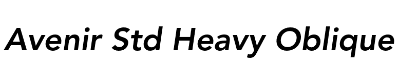 Avenir Std Heavy Oblique font preview