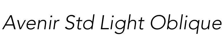 Avenir Std Light Oblique font preview