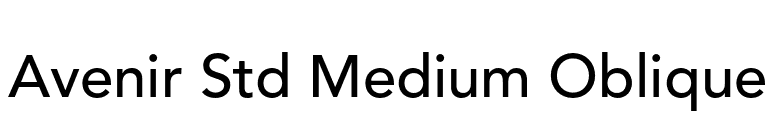 Avenir Std Medium Oblique font preview