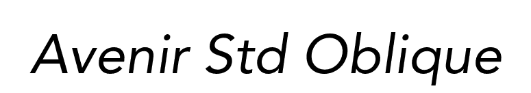 Avenir Std Oblique font preview