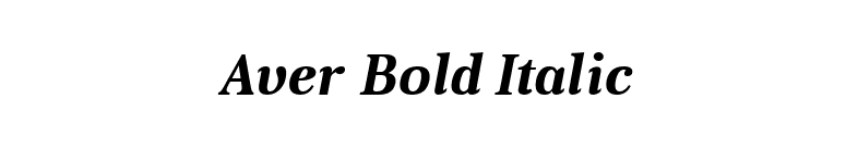 Aver Bold Italic font preview