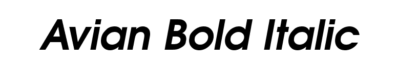 Avian Bold Italic font preview