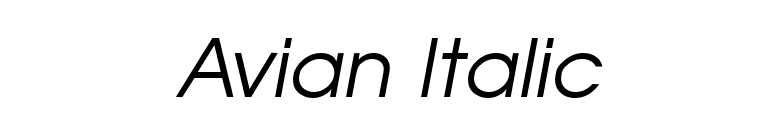 Avian Italic font preview