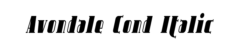 Avondale Cond Italic font preview