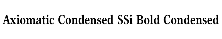 Axiomatic Condensed SSi Bold Condensed font preview