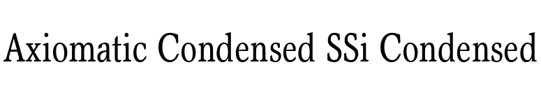 Axiomatic Condensed SSi Condensed font preview