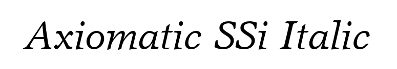 Axiomatic SSi Italic font preview
