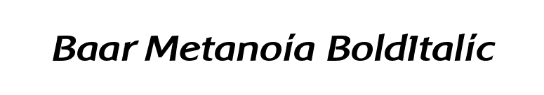 Baar Metanoia BoldItalic font preview