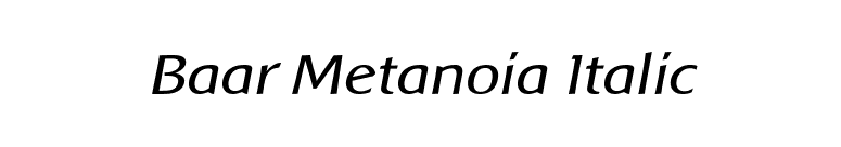 Baar Metanoia Italic font preview