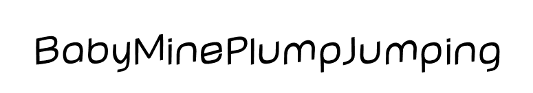 BabyMinePlumpJumping font preview