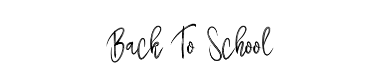 Back To School font preview