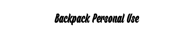 Backpack Personal Use font preview