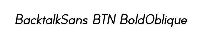 BacktalkSans BTN BoldOblique font preview