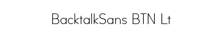 BacktalkSans BTN Lt font preview