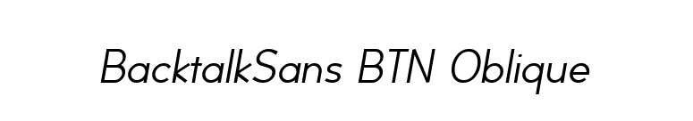 BacktalkSans BTN Oblique font preview