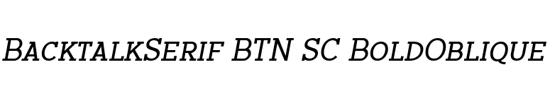 BacktalkSerif BTN SC BoldOblique font preview