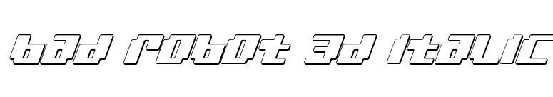 bad robot 3d italic font preview