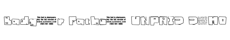 Badger Fatboy UNPAID DEMO font preview