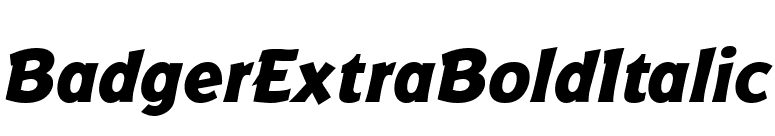 BadgerExtraBoldItalic font preview