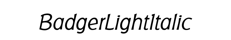 BadgerLightItalic font preview