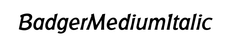 BadgerMediumItalic font preview