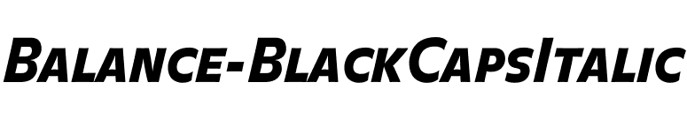 Balance-BlackCapsItalic font preview