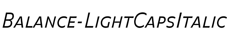 Balance-LightCapsItalic font preview