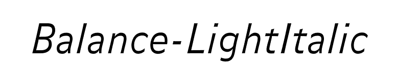 Balance-LightItalic font preview