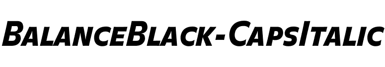 BalanceBlack-CapsItalic font preview