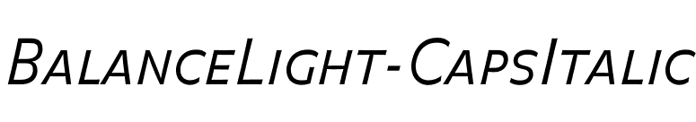 BalanceLight-CapsItalic font preview