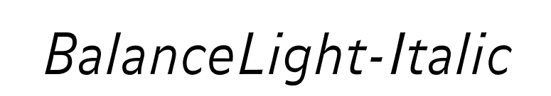 BalanceLight-Italic font preview