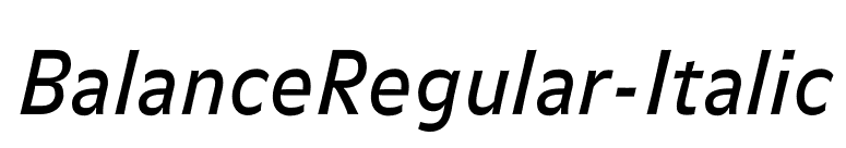 BalanceRegular-Italic font preview