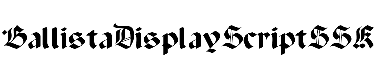 BallistaDisplayScriptSSK font preview