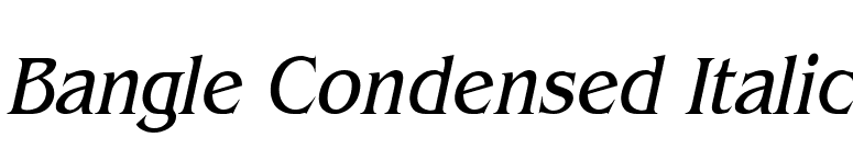 Bangle Condensed Italic font preview