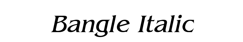 Bangle Italic font preview