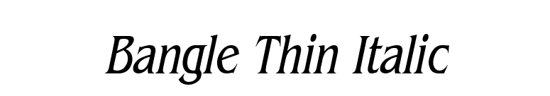 Bangle Thin Italic font preview