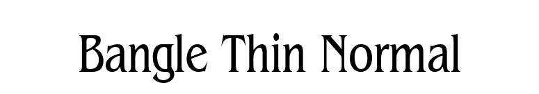 Bangle Thin Normal font preview
