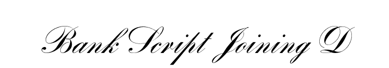 Bank Script Joining D font preview