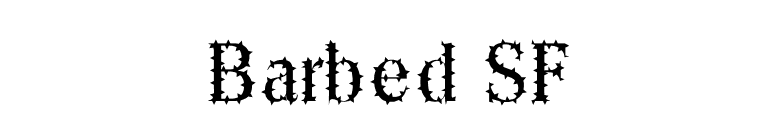 Barbed SF font preview