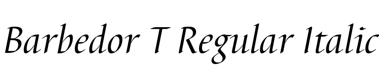 Barbedor T Regular Italic font preview