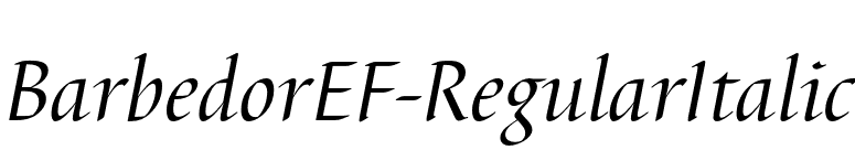 BarbedorEF-RegularItalic font preview