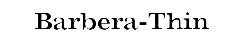 Barbera-Thin font preview