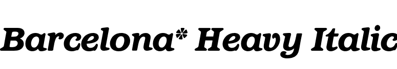 Barcelona* Heavy Italic font preview