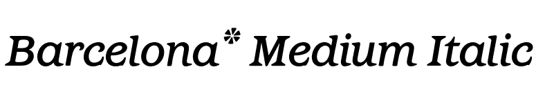 Barcelona* Medium Italic font preview