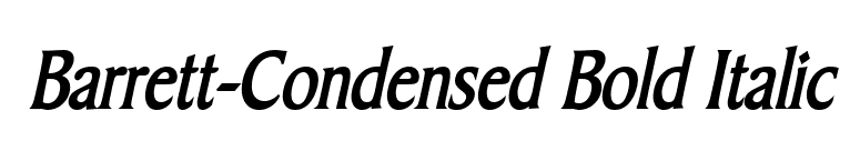 Barrett-Condensed Bold Italic font preview
