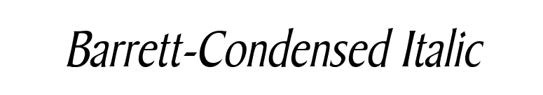 Barrett-Condensed Italic font preview