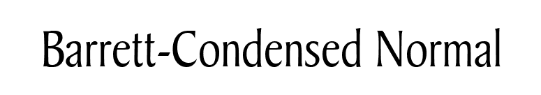 Barrett-Condensed Normal font preview