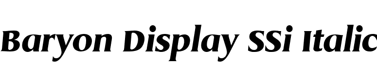Baryon Display SSi Italic font preview