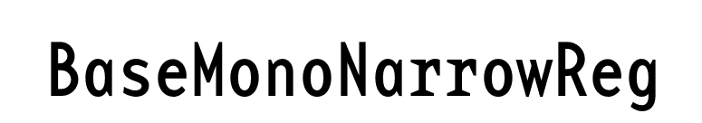 BaseMonoNarrowReg font preview